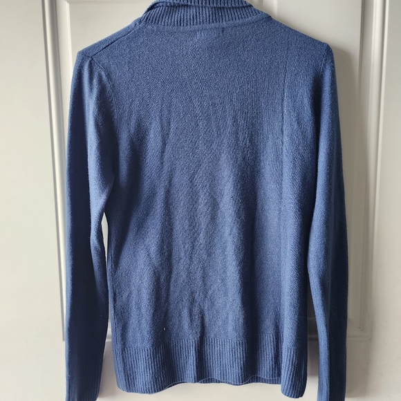 H&M Blue Long-Sleeved Turtleneck Sweater Long-Sleeved M - Picture 4 of 5